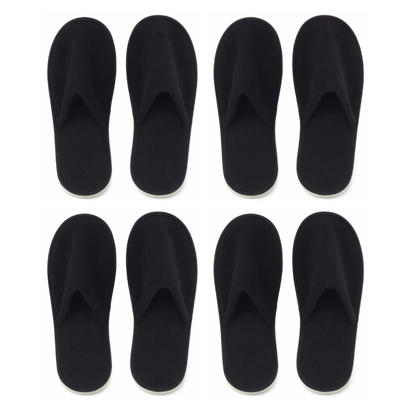 Caneco Premium Unisex Black Disposable Hotel & Spa Slippers | Soft Comfortable Disposable Slippers for Bedroom, Bathroom & Guests Pack of 4 Paris (Onesize)-image-4