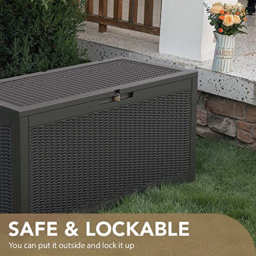 Devoko 100 Gallon Waterproof Large Resin Deck Box Indoor Outdoor