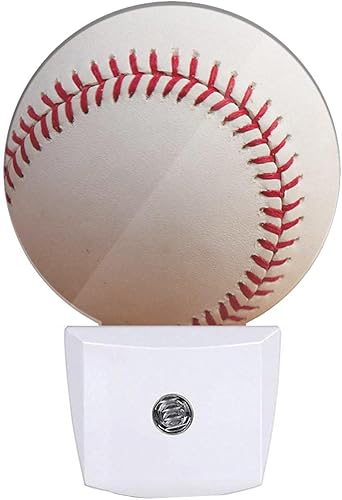 Uanvaha Luz nocturna decorativa de béisbol para el hogar, temática deportiva, cordones de béisbol blancos y rojos, cordones de softbol, luces