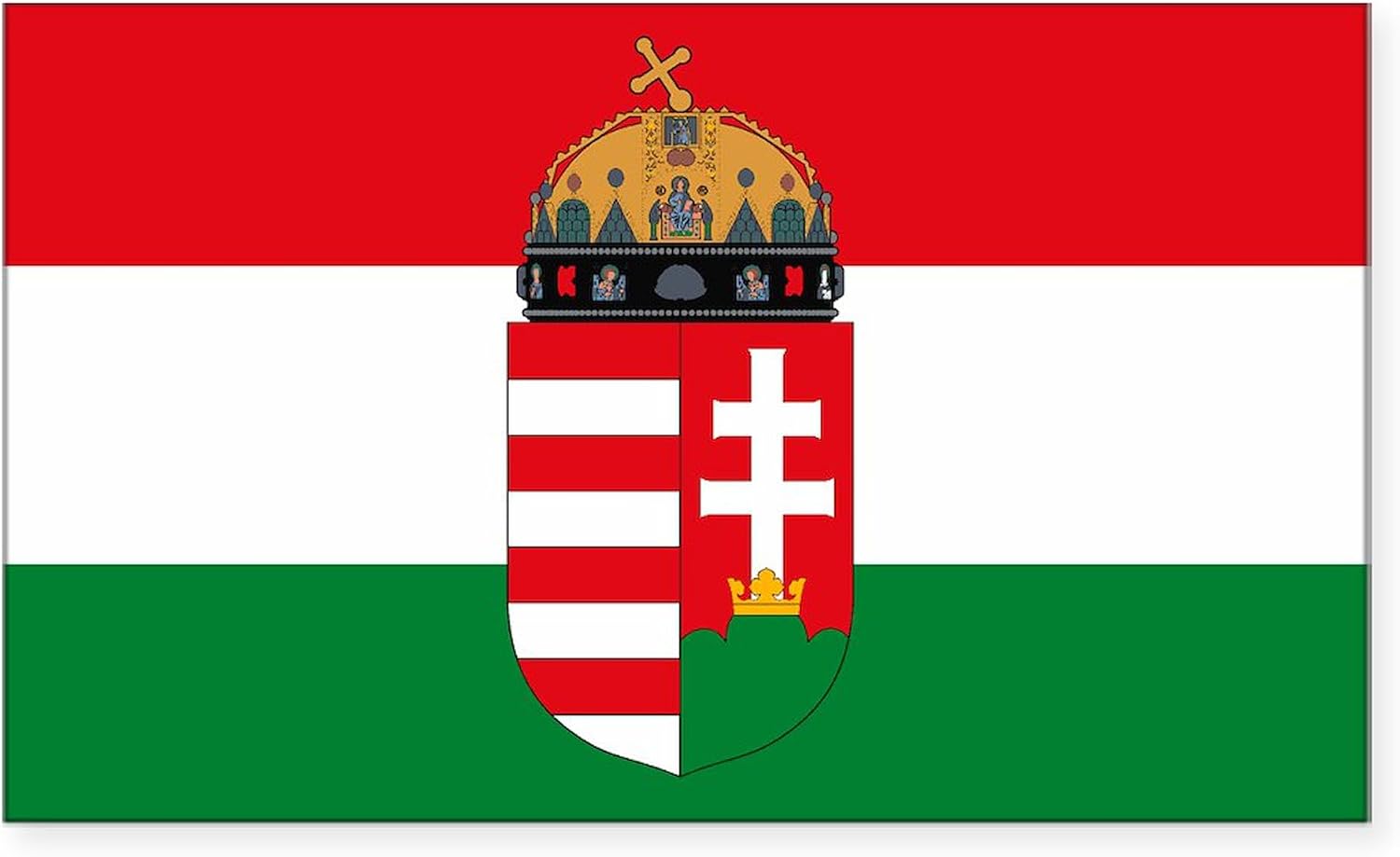 CafePress Hungary Flag Sticker Rectangle Bumper Sticker Car Decal