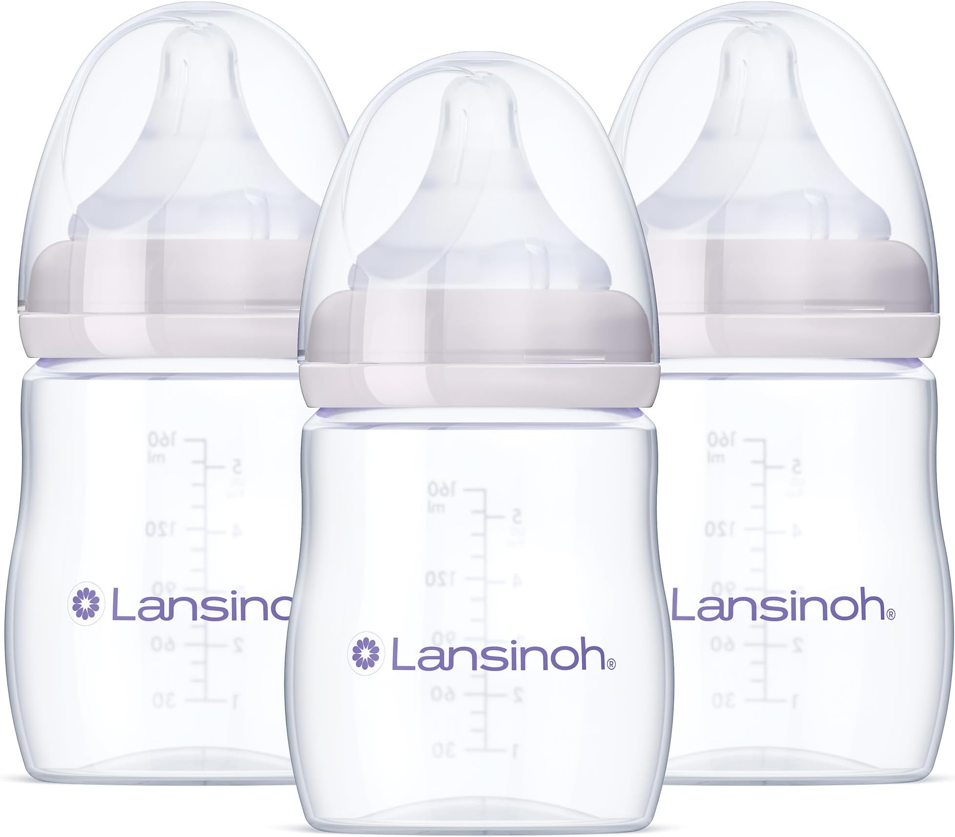 Baby Bottles for Breastfeeding Babies, 5 Ounces, 3 Count, Includes 3 Slow Flow (Size 2S)