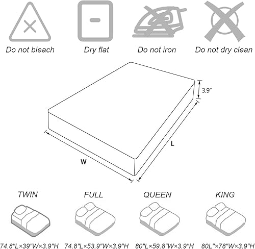 Miniatura 2 de THABATAD Protector de colchón acolchado para cama individual, grueso, funda de colchón suave y refrescante acolchada para aliviar el dolor de