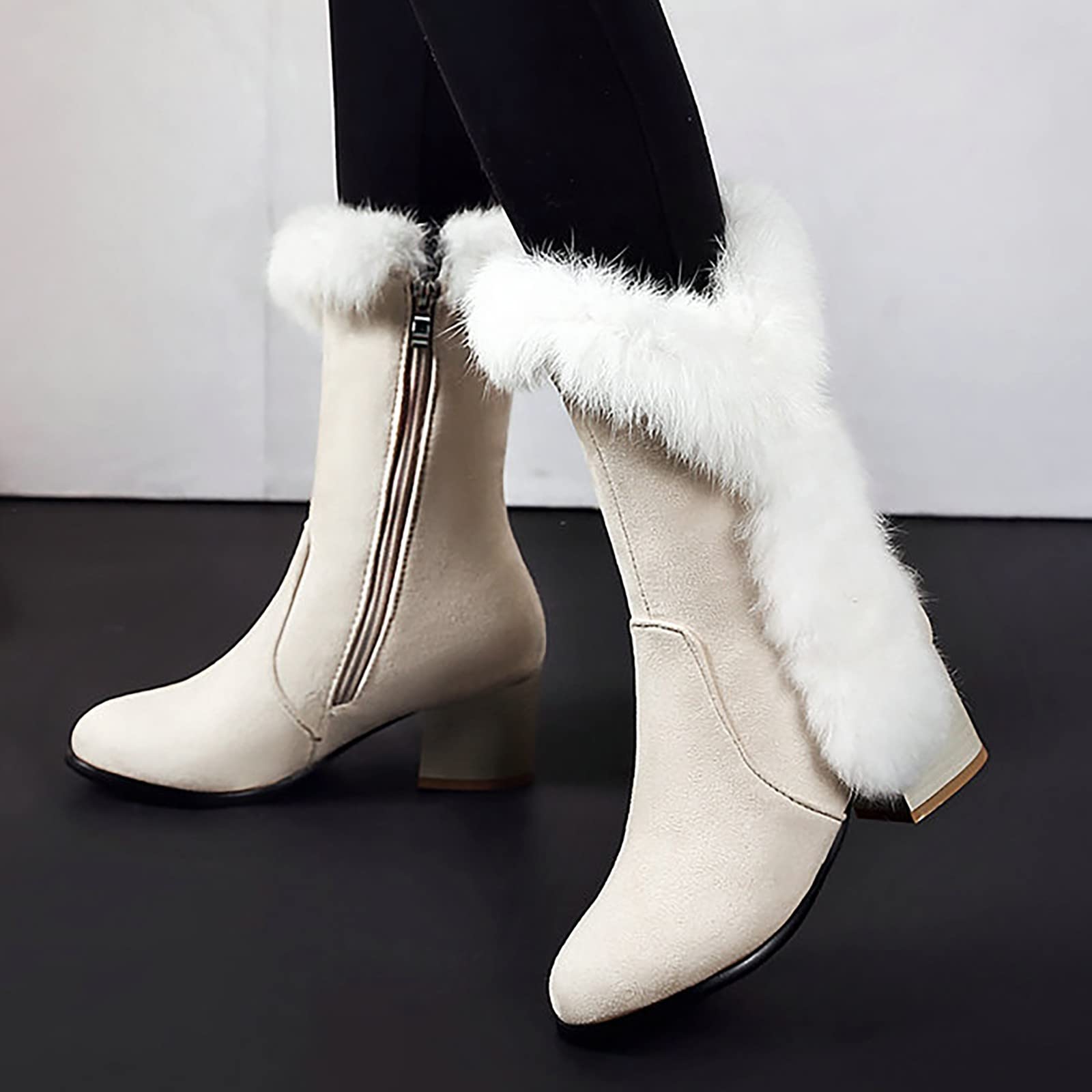 IQYU Botas de nieve para mujer, transpirables, botas de invierno, ligeras, de caña corta, botas de invierno, botas altas y largas, botas de nieve para mujer