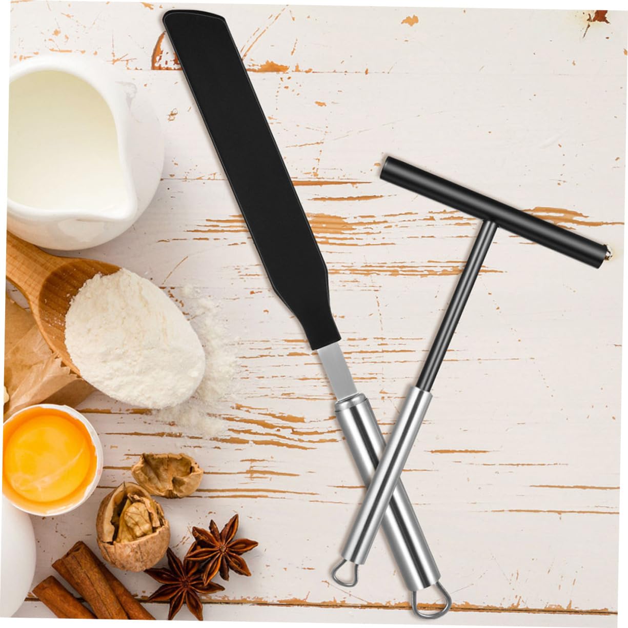 2juegos Utensilios Para Hacer Crepes De Acero Inoxidable Espátula y Esparcidor Herramienta Para Pancakes y Tortitas Cocina y Repostería