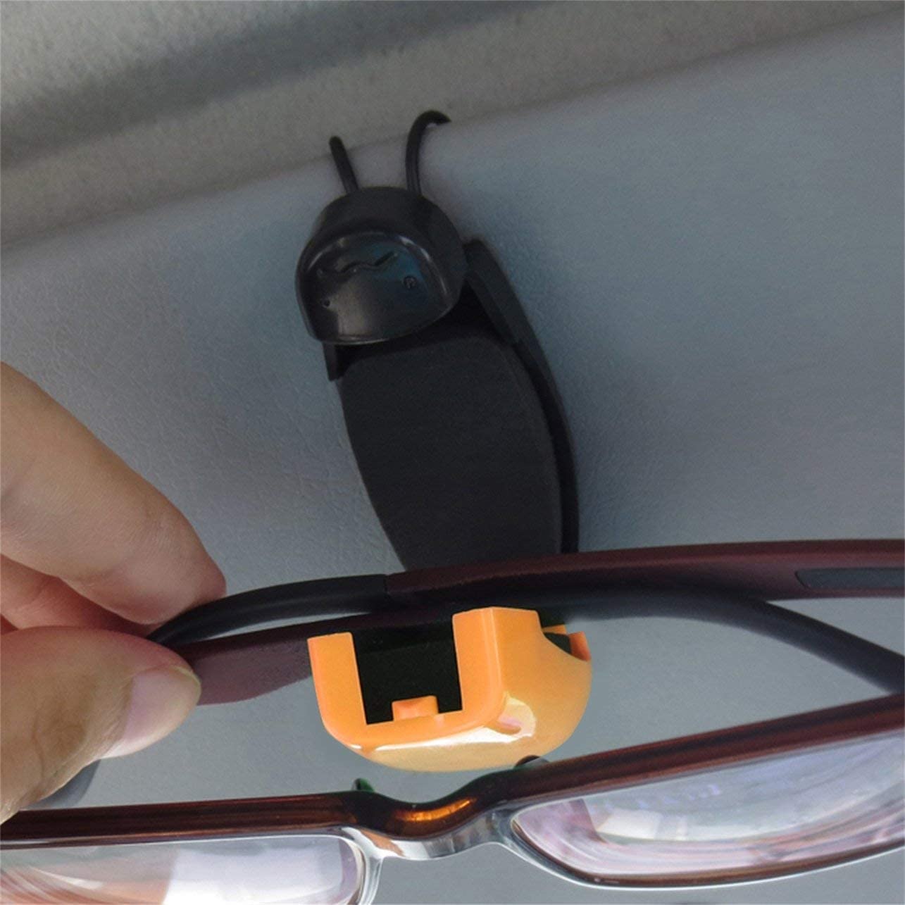 Sunglasses Clip ABS Car Vehicle Sun Visor Sunglasses Eyeglasses Glasses Holder Card Ticket Pen Clip Automotive Accessories - — view 7