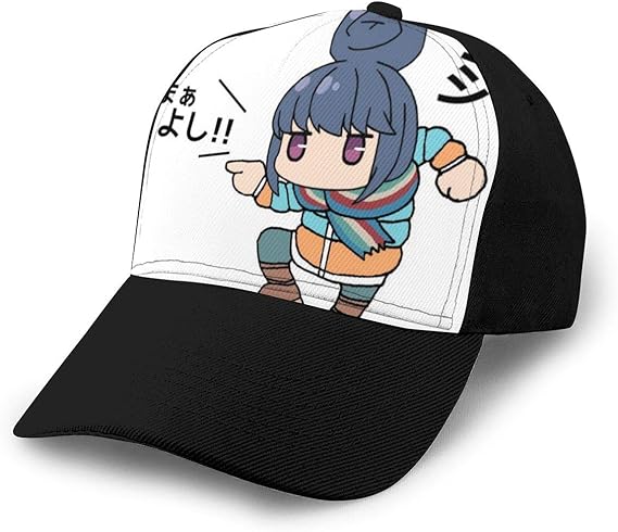 Amazon Co Jp 帽子 キャップ ゆるキャン アニメ 可愛い ハット ヘッドギア 絵柄付き Black かわいい 春夏 秋冬 黒 男女兼用 野球帽 日よけ ランニング カジュアル ファッション