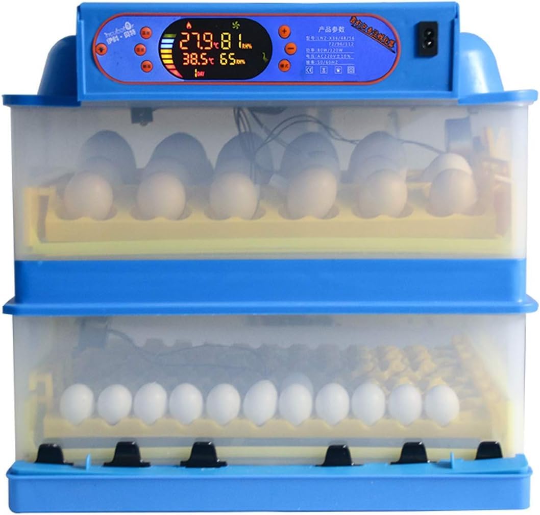 Incubatrice Digitale Controllo Automatico del monitoraggio dell'umidità dell'incubatrice(96pcs,Dual Power Supply)