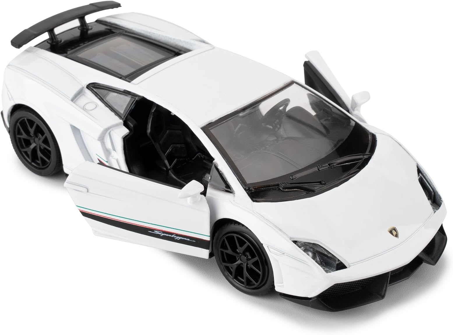 1:36 Compatible for Lambor Gallardo Toy Car, Diecast Pull Back Model Car, Doors Open, Collection Kids Toy for Aged 3 and up, Gift White