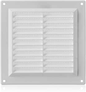 150x150mm / 6x6 inch Plastic Ventilation Grille with Anti-Insect Mesh - White Air Vent Cover ...