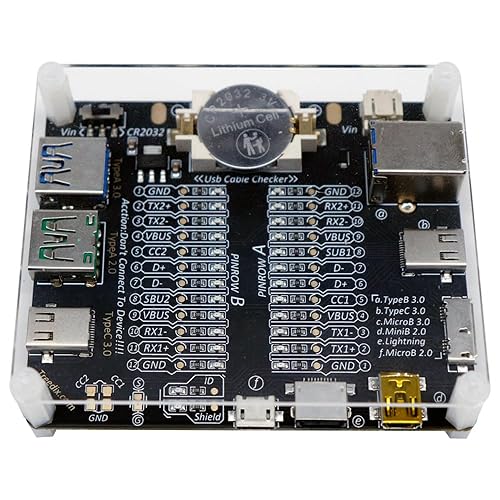 Miniatura 2 de Probador de cable USB Tablero de comprobador de cable USB Cable de datos con estuche acrílico Prueba de carga Línea de datos Tipo-C Micro Tipo A