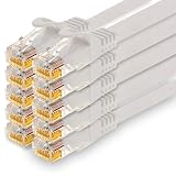 1,5m kabel sieciowy, Ethernet, Lan & Patchkabel dla maksymalnej prędkości Internetu & łączy wszystkie urządzenia z gniazdem RJ 45 białym - 10 sztuk