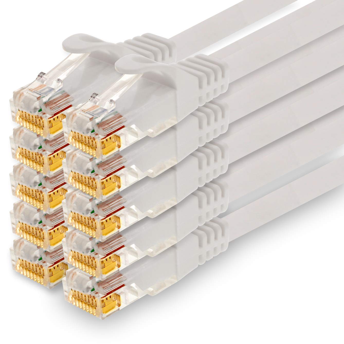 7,5m Netzwerkkabel, Ethernet, Lan & Patchkabel für maximale Internet Geschwindigkeit & verbindet alle Geräte mit RJ 45 Buchse weiss - 10 Stück