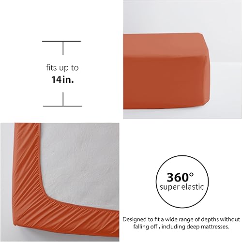 Miniatura 7 de Anluoer - Juego de edredón matrimonial, naranja tostado, con relieve, de 7 piezas, para todas las estaciones, incluye 1 edredón, 2 fundas de