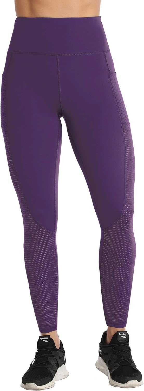 RAYPOSE Womens Workout Leggings for Women with Pockets Plus Size Gym High Waist Capri Yoga Pants Women with Mesh Cut Out - Image 2