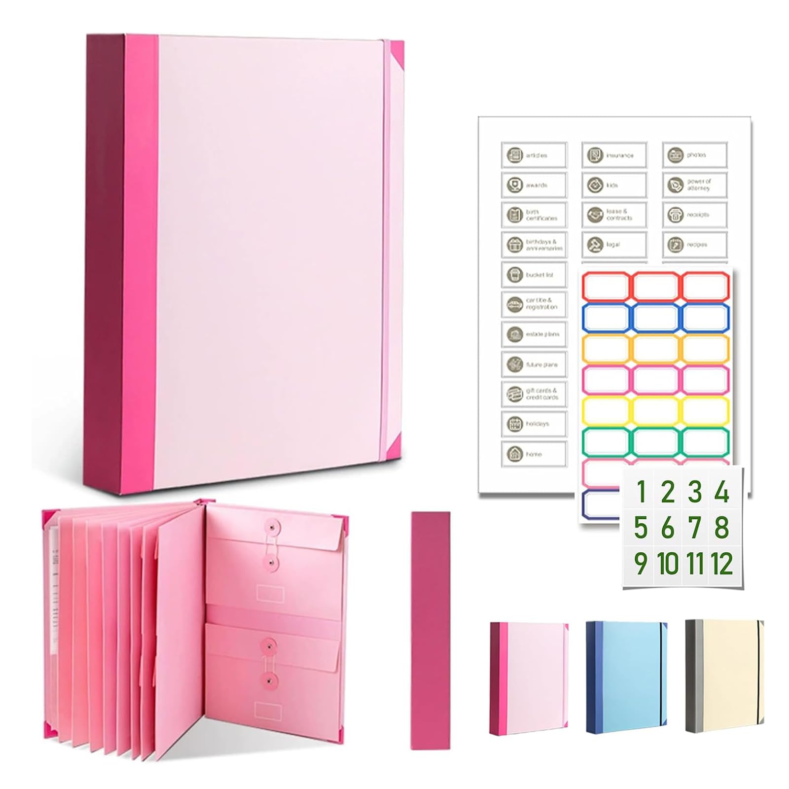 The Life Book Document Organizer, If I Die Binder UK, Veloron Life Organizer, in Case I Go Missing Filing Folder, The Folio - Life Organizer (Pink)