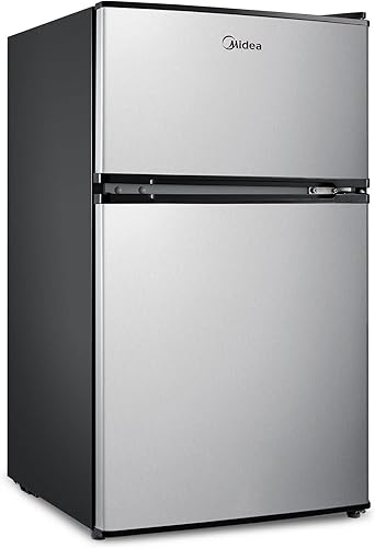 Miniatura 3 de Midea WHD-113FSS1 Refrigerador compacto, 3.1 pies cúbicos, acero inoxidable y cafetera Nespresso VertuoPlus de De'Longhi con espumador de leche,