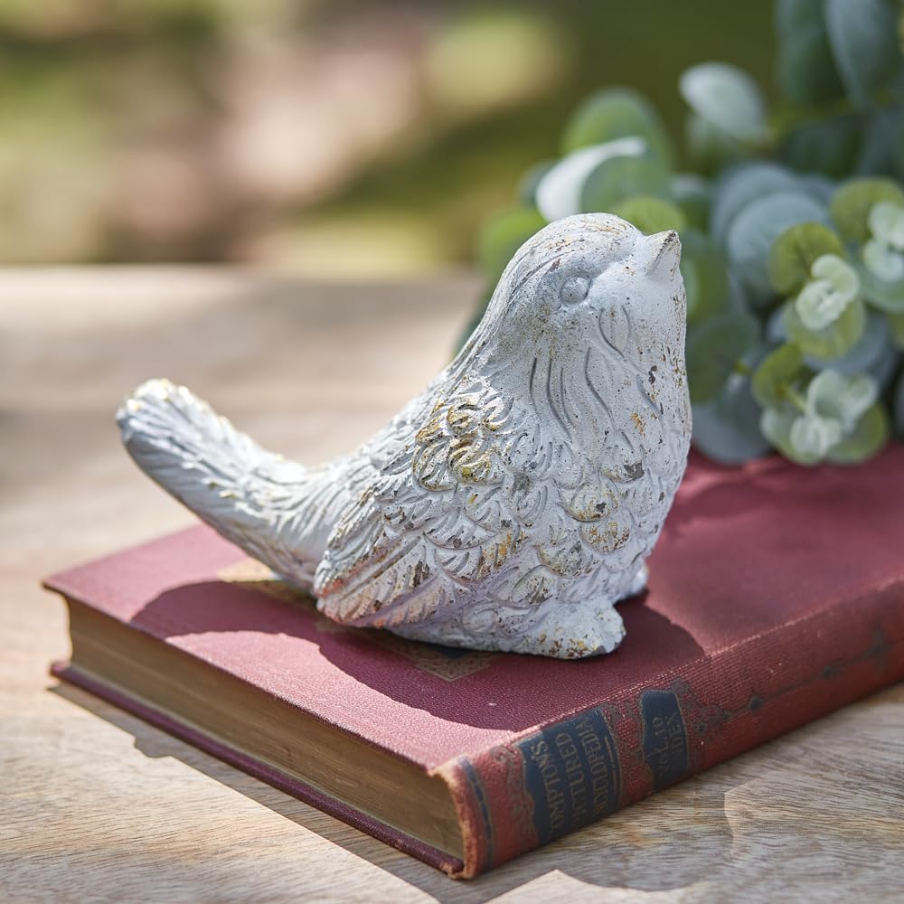 Rustic Cottage Chirping Bird Figurine, 5-inch Height, Home, Home Décor