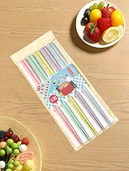 Pacote com 5 hashis – Bastões reutilizáveis antiderrapantes para sushi e macarrão colorido