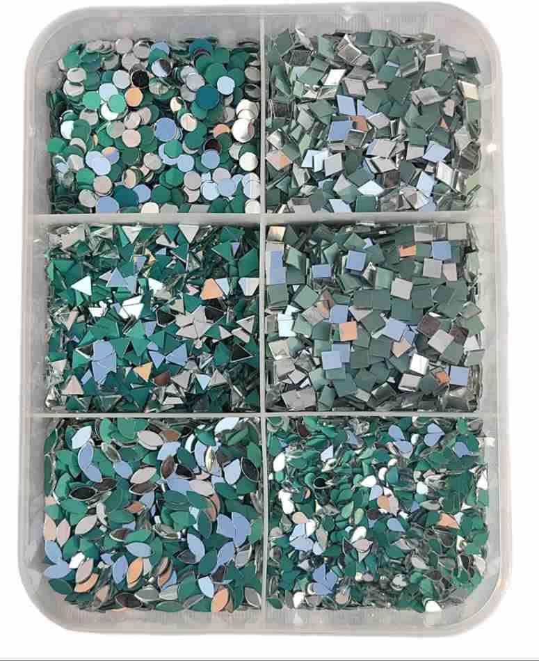NIHAAAL 6 Shape Mirror for jwellery makeing & Other Craft Works [ Total 1200 Pieces 200 Pieces of Each Shape Glue Cone ]-picture-11