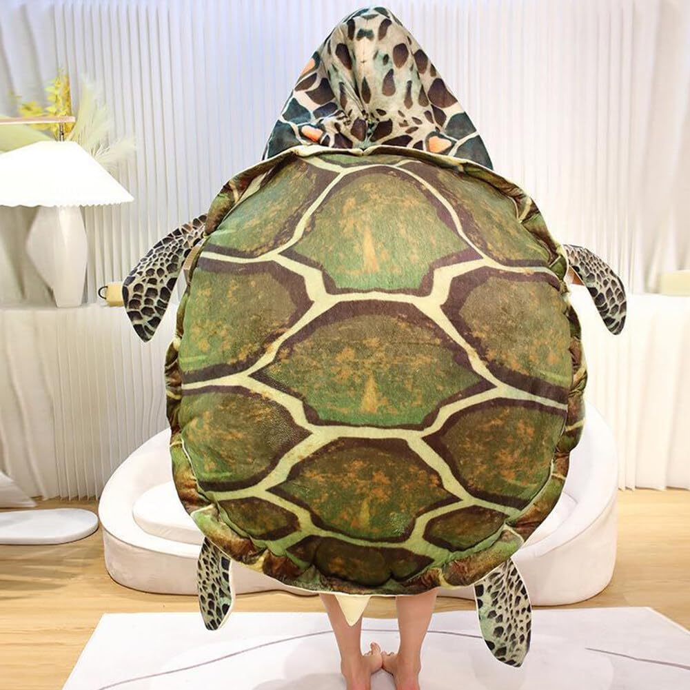 40IN Wearable Turtle Shell Pillows Tortoise Plush Pillow Turtle Shell Stuffed Animal Costume Plush Toy Funny Dress Up Creative Gifts for Boys and Girls