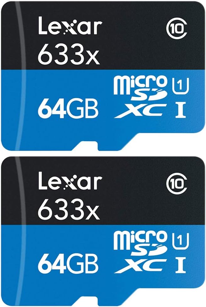 Lexar LSDMI64GBBNL633A High-Performance 633x microSDHC/microSDXC UHS-I 64gb Memory Card 2 Pack