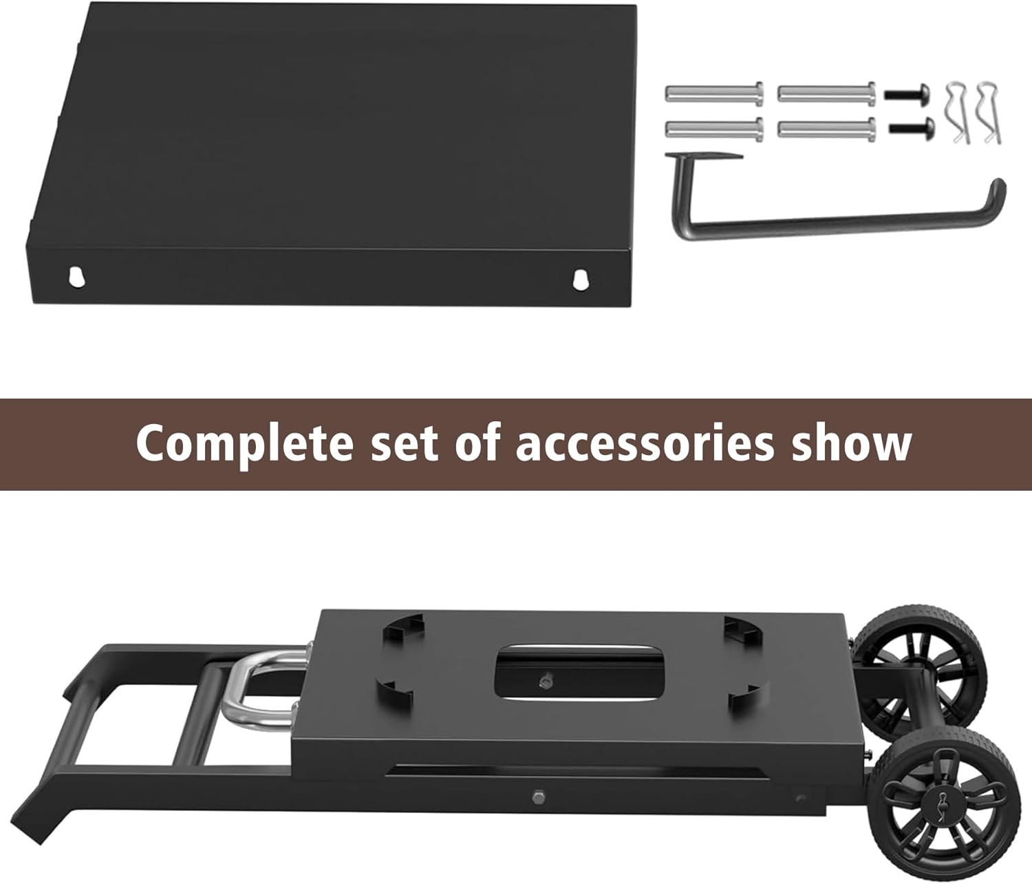 Portable Grill Cart for Weber Lumin Compact Outdoor Electric Barbecue for Weber 91010901 91300901 Folding Outdoor Barbecue Cart, Grill Portable Barbecue Table with Side Table