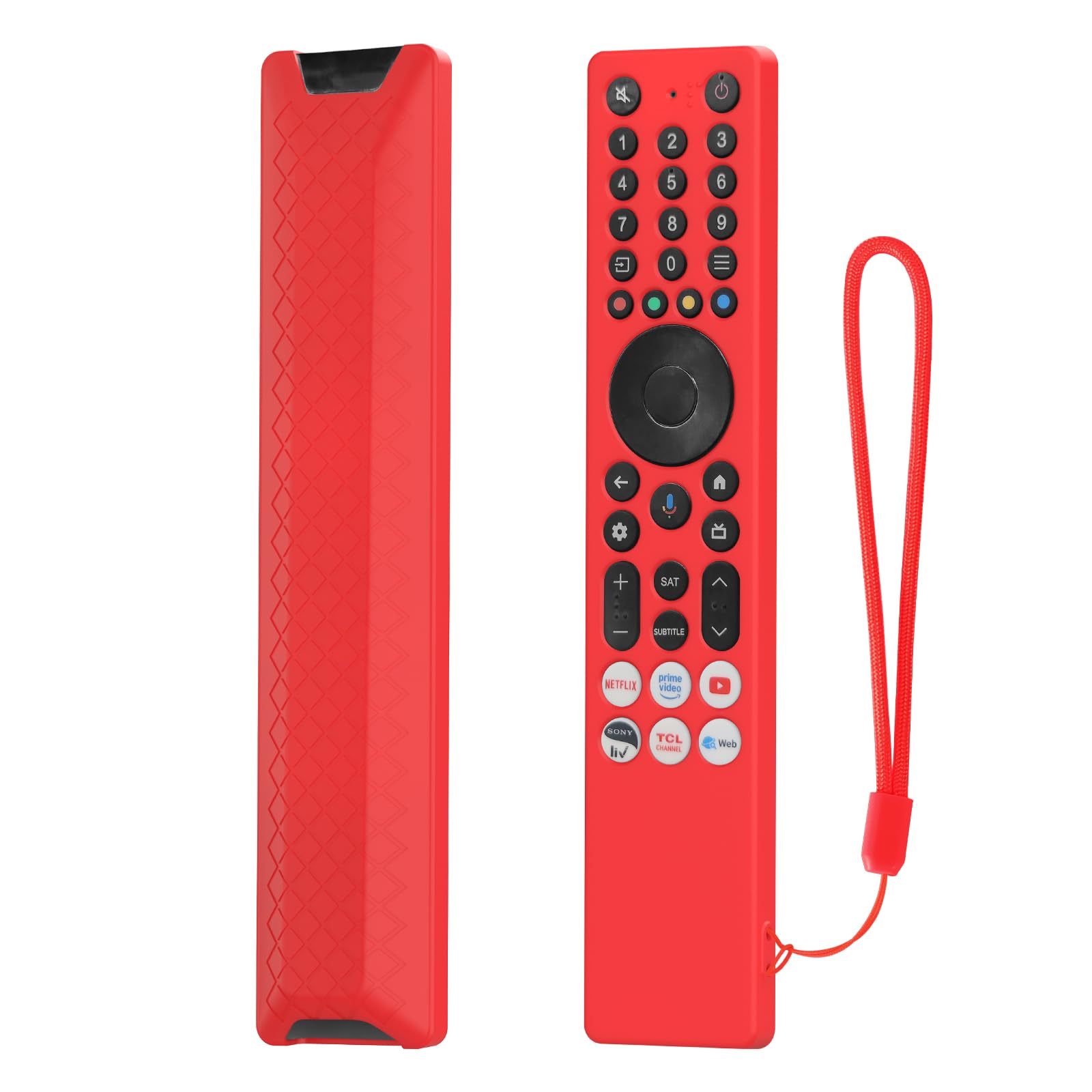 RAYA Silicone Remote Cover Compatible with TCL TV Remote 2025 Model TCL V6C /TCL T6C /TCL P7K /TCL Q6CS /TCL T89C Series QLED TV Remote Case with Lanyard [Remote NOT Included] (RED)-picture-11