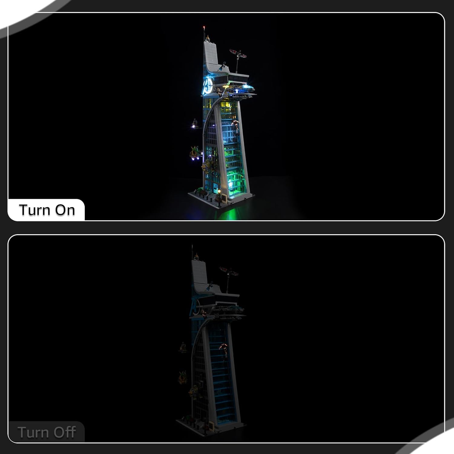 Nitemode LED Light Kit Compatible with Lego 76269, UpgradedAvengers Tower Building Models Set Lighting Accessories,No Model(Remote Sound Control Version)