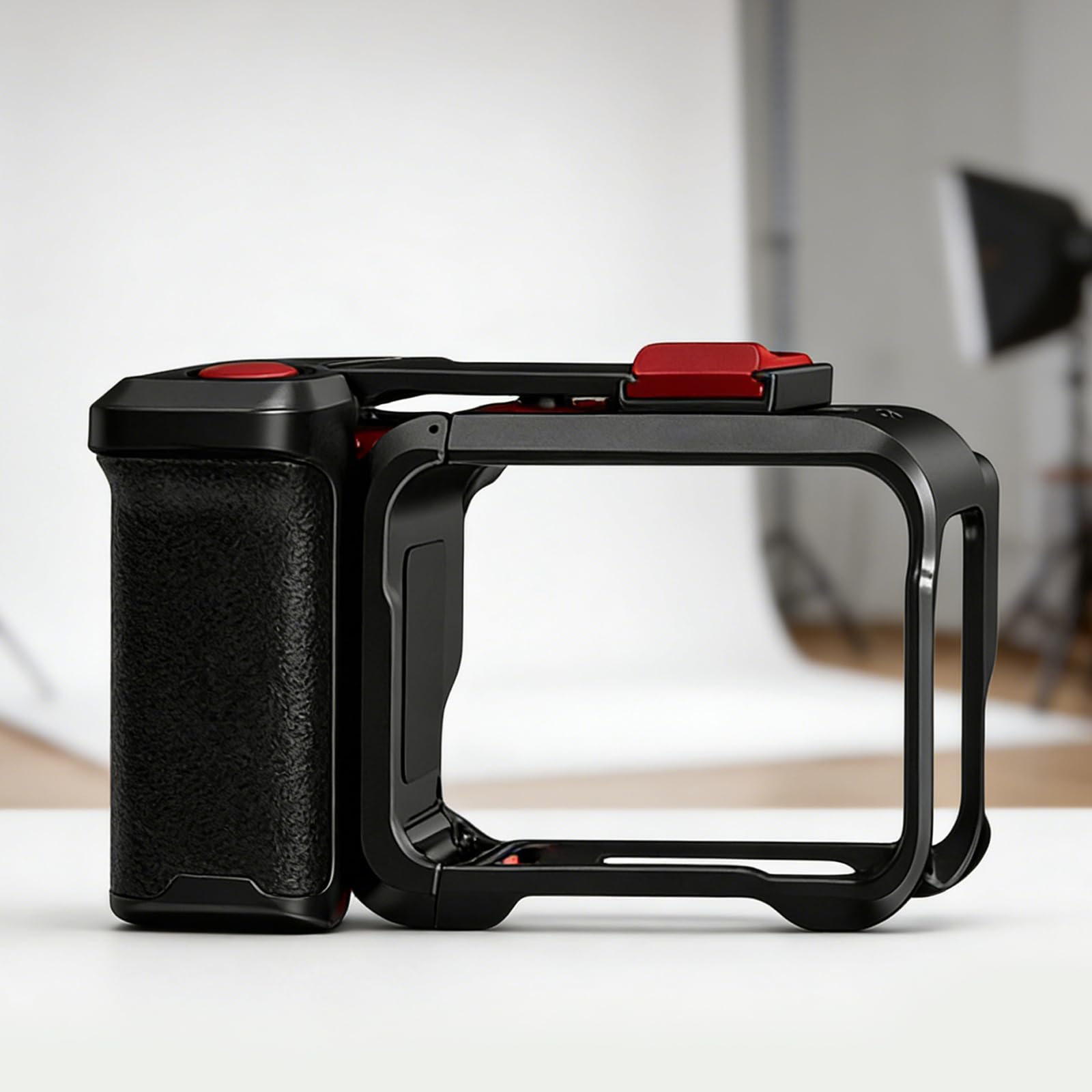 Impugnatura ergonomica antiscivolo per action camera Sgancio rapido per fotografia Maniglia in alluminio stabilizzato con sgancio rapido per vlogging viaggio e riprese