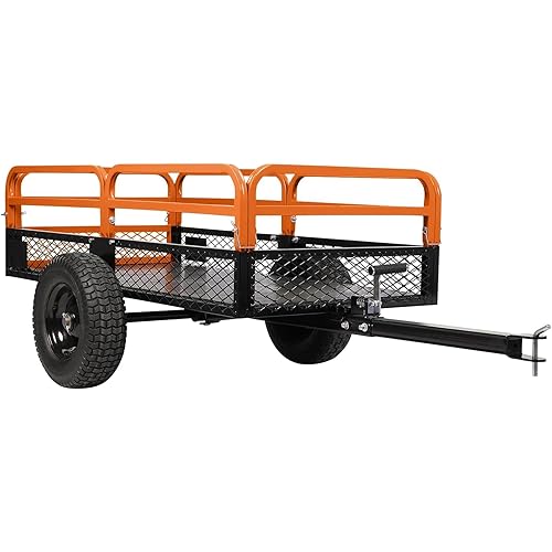 Heavy Duty Steel Dump Cart,1500 Lbs Utility Garden Cart with Wheels,15 Cubic Feet Garden Utility Trailer with Removable Sides,Hand Pull or Foot Pedal Dump Cart for Atvs, Utvs Lawn Garden Tractors