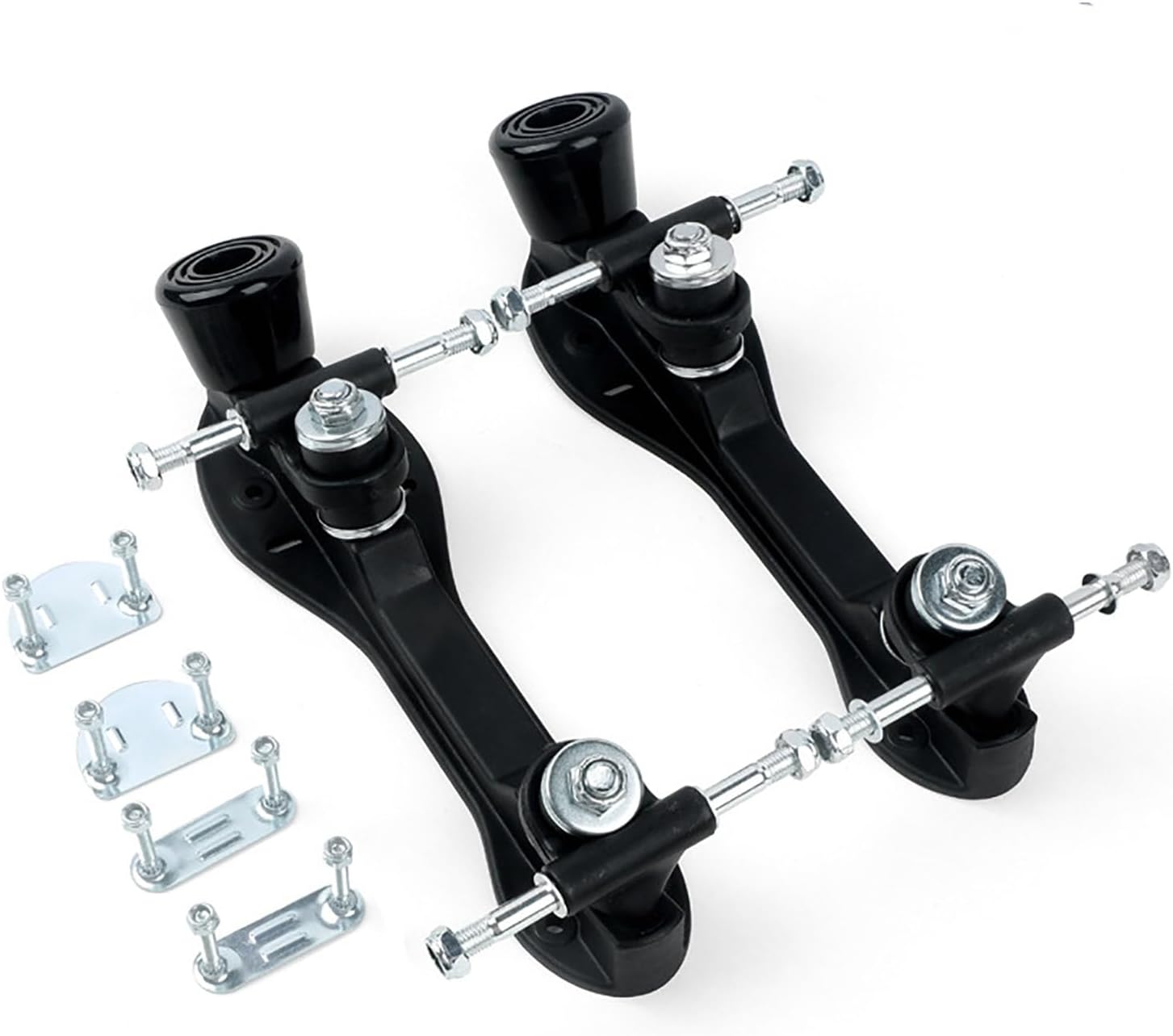 Roller Skate Plates Four Wheels Skate Base Shoes Modification Double Row Roller Skate Base Bracket Skateboard Base Bottom Plate,Black PU Brake Head-26.0CM