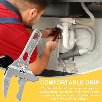 Adjustable Bathroom Spanner Wrench, 6-68mm( 0.24-2.68) Large Opening Jaw