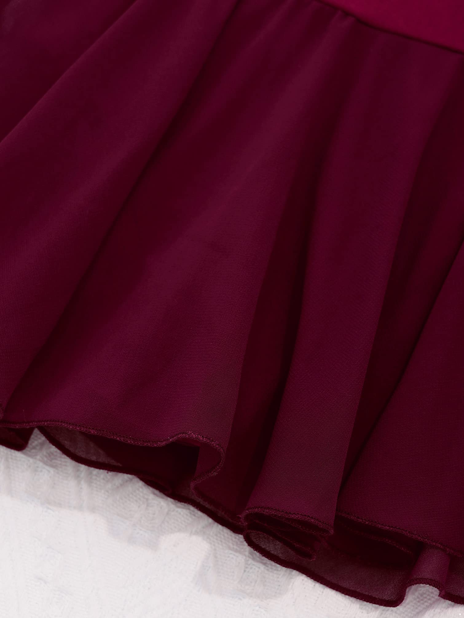 TiaoBug Maillot de Patinaje Artístico para Niña Manga Larga Vestido Lentejuelas de Danza Ballet Leotardo Gimnasia Rítmica Competición Disfraz de Bailarina