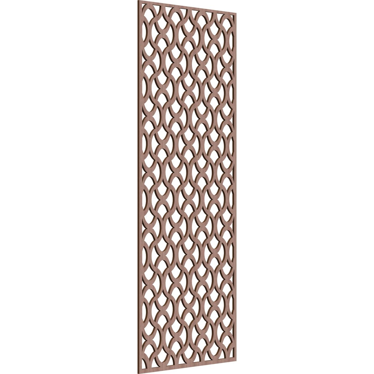 29 3/8"W x 74 3/8"H x 3/8"T Resort Decorative Fretwork Wood Wall Panels, Walnut