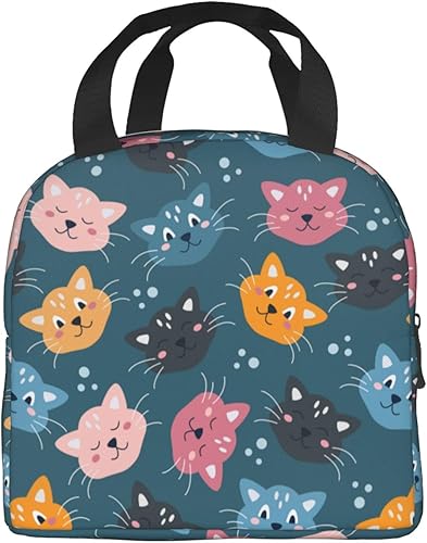 Miniatura 3 de Bolsa de almuerzo para gatos para mujeres y hombres, lonchera aislada, reutilizable, organizador de almuerzo, impermeable, bolsa de mano enfriadora