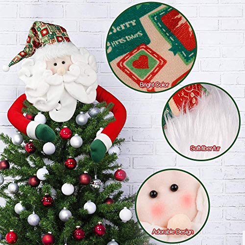 D-Fantix Santa Tree Topper, Large Christmas Tree Topper Santa Hugger Xmas Christmas Tree Decorations Party Home Decor #TOP1
