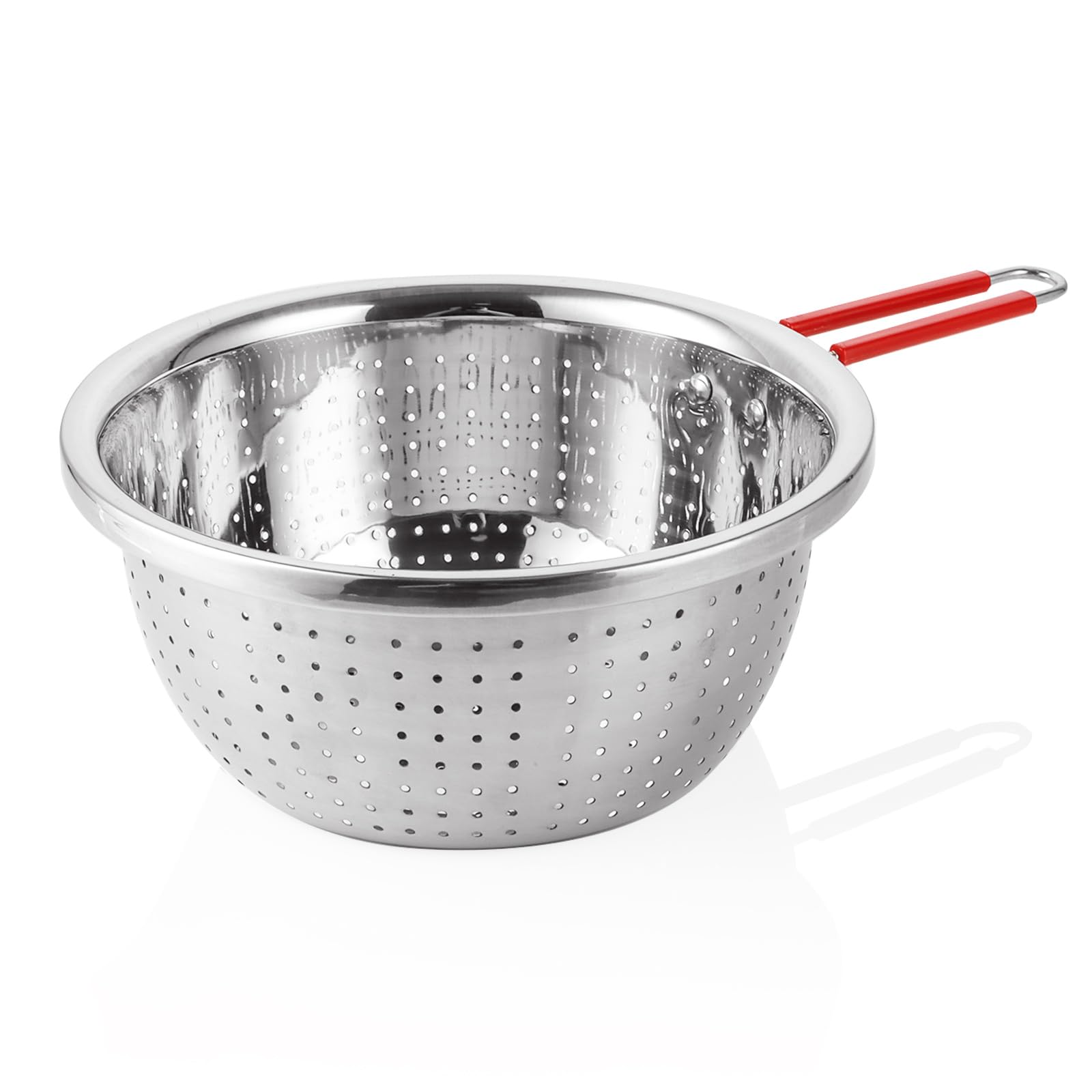 ASelected Stainless Steel Colander,Stainless Steel Colanders with Handle for Pasta, Noodles, Rice, Vegetables Dishwasher Safe (26Cm)