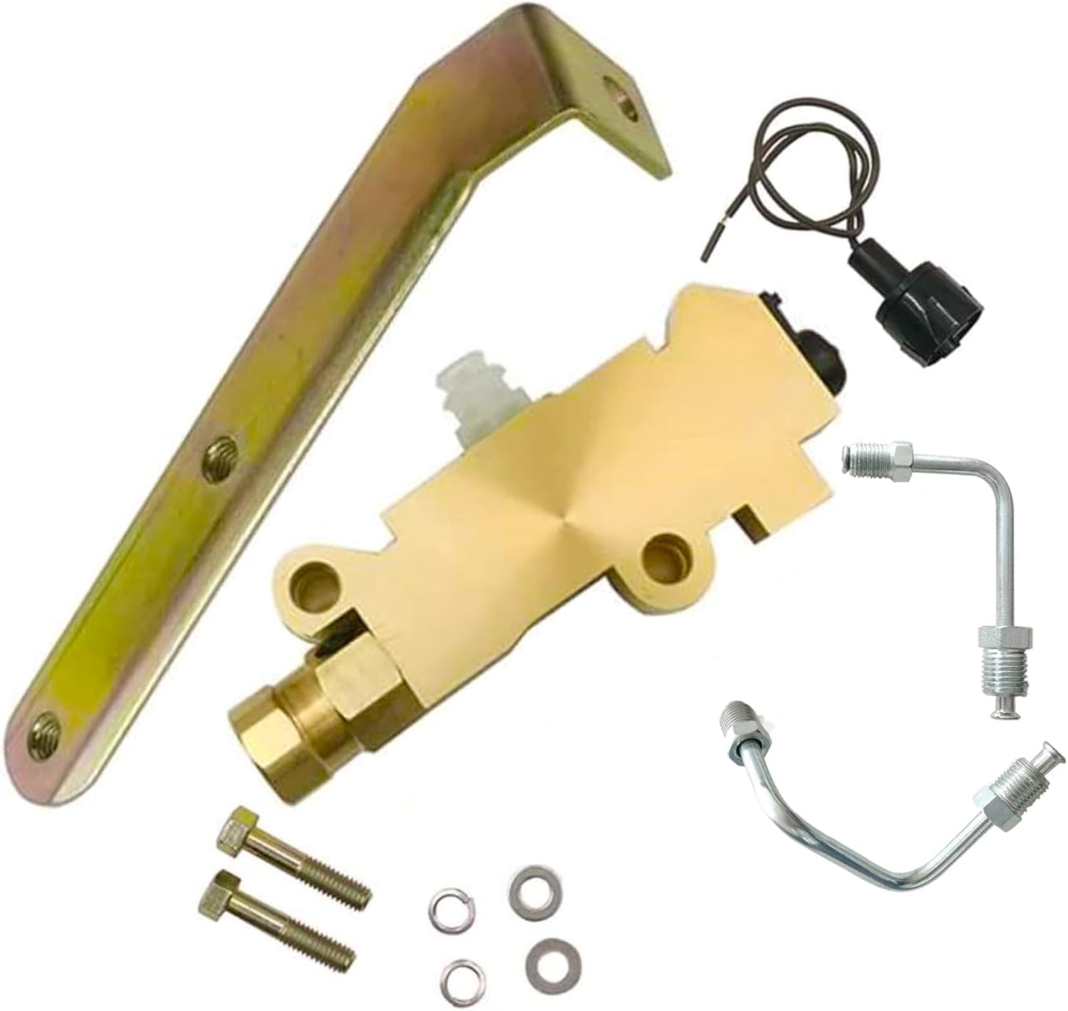 SY-PARTS PV2 Brass Brake Proportioning Valve Kit w/ Bracket & Lines for Chevy GM Disc/Drum Brakes - Replaces 172-1353