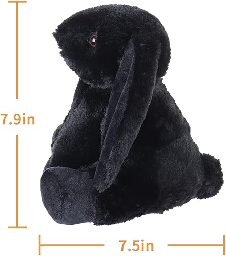 Miniatura 7 de Apricot Lamb Toys - Conejo de peluche con orejas suaves y esponjosas (negro, pequeño, 8 pulgadas)