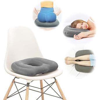Nevife Inflatable Donut Seat Cushion - Orthopaedic Seat Cushion with Height Adjustment For Office Home Office Car & Long Sitting