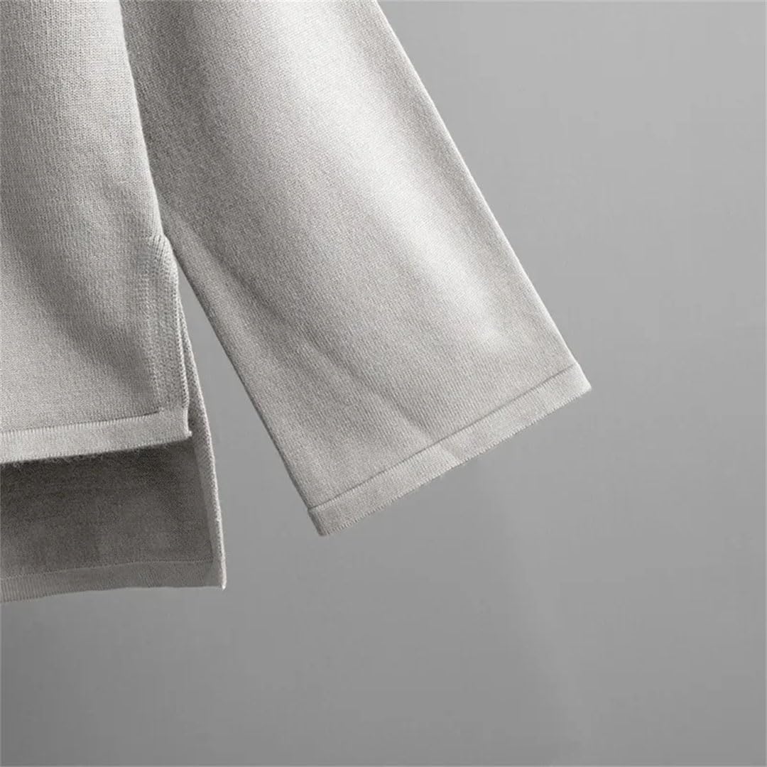 Ensemble de 2 pièces pour femme - Survêtement tricoté - Col rond - Pantalon à jambes larges - Ensemble deux pièces