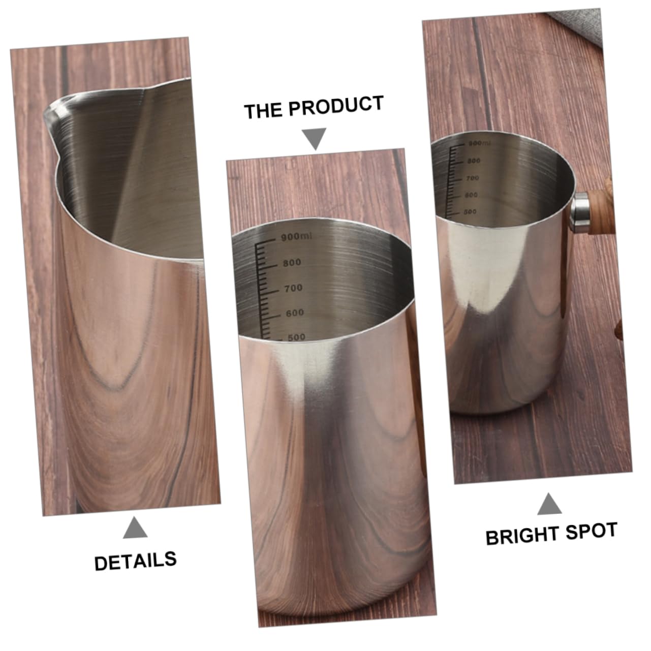 STOBOK Tazza per Sciogliere la Cera per Candele Fai da Te in Acciaio Inox, 950ml, Manico Ergonomico e Beccuccio, per Creare Candele in Casa