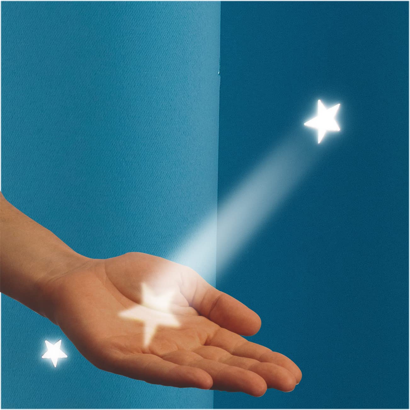 GIRASOLE HOME® Paire de rideaux à double voile occultants doux fantaisie étoiles vides, rideau isolant, pour chambre et chambre d'enfant, 2 panneaux avec œillets (140 x 145 cm, bleu ciel)