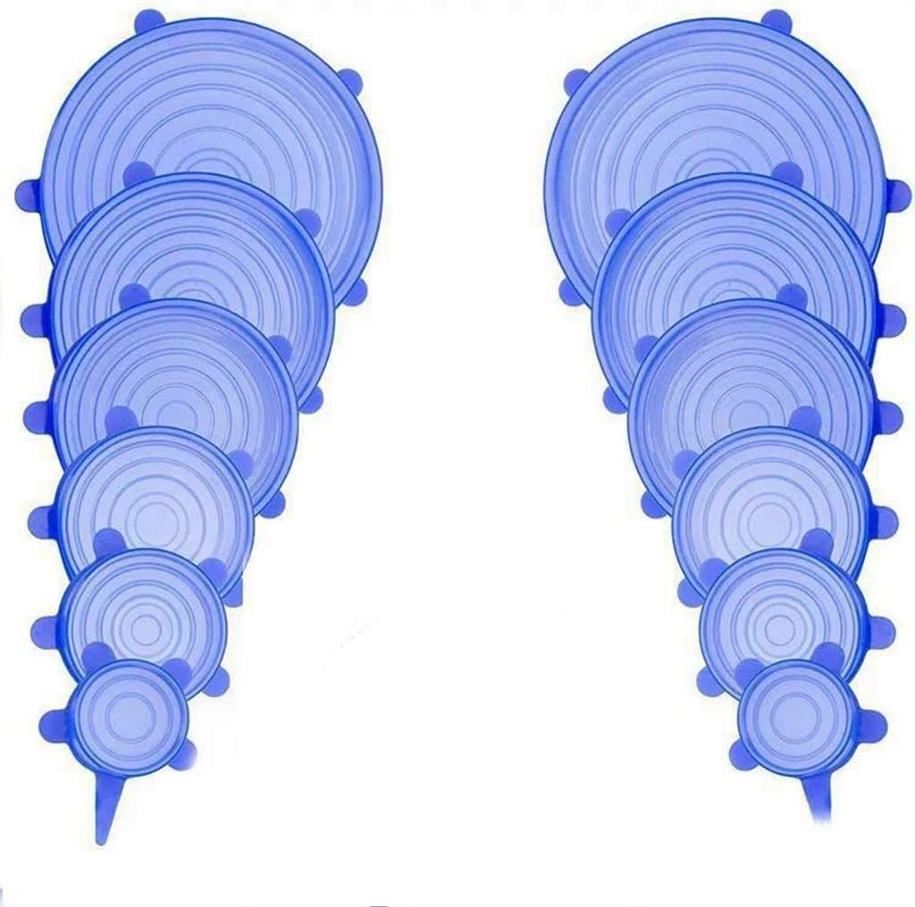 Tapas elásticas de silicona reutilizables para almacenamiento de alimentos, tapas herméticas, fundas universales de silicona para alimentos, para