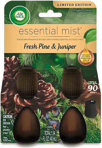 Air Wick Essential Mist  Recarga doble Fresh Pine & Juniper, 2 recargas