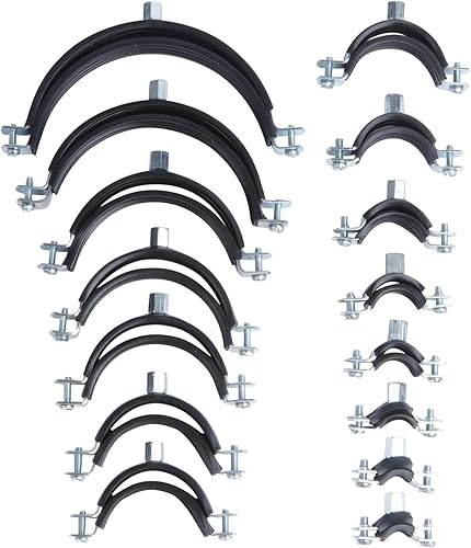 Miniatura 5 de 2 ganchos de tubo de anillo dividido, abrazadera de soporte de tubo ajustable resistente con tornillo y tubo de expansión, soporte de correa de tubo