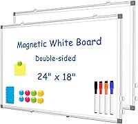 Vista 33 de WALGLASS Pizarra blanca magnética, 36 x 24 pulgadas, de doble cara, borrado en seco, pizarra blanca para pared, colgar o montar, horizontal