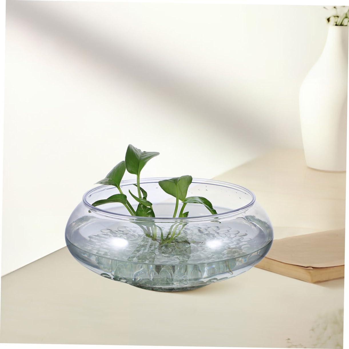 MAGICLULU 300 Stück Flache Glasmurmeln – Klare Glasperlen Dekorative Kieselsteine Füllperlen Für Blumenvasen Tischdeko Für Aquarien Fischtanks Hydrokulturpflanzen