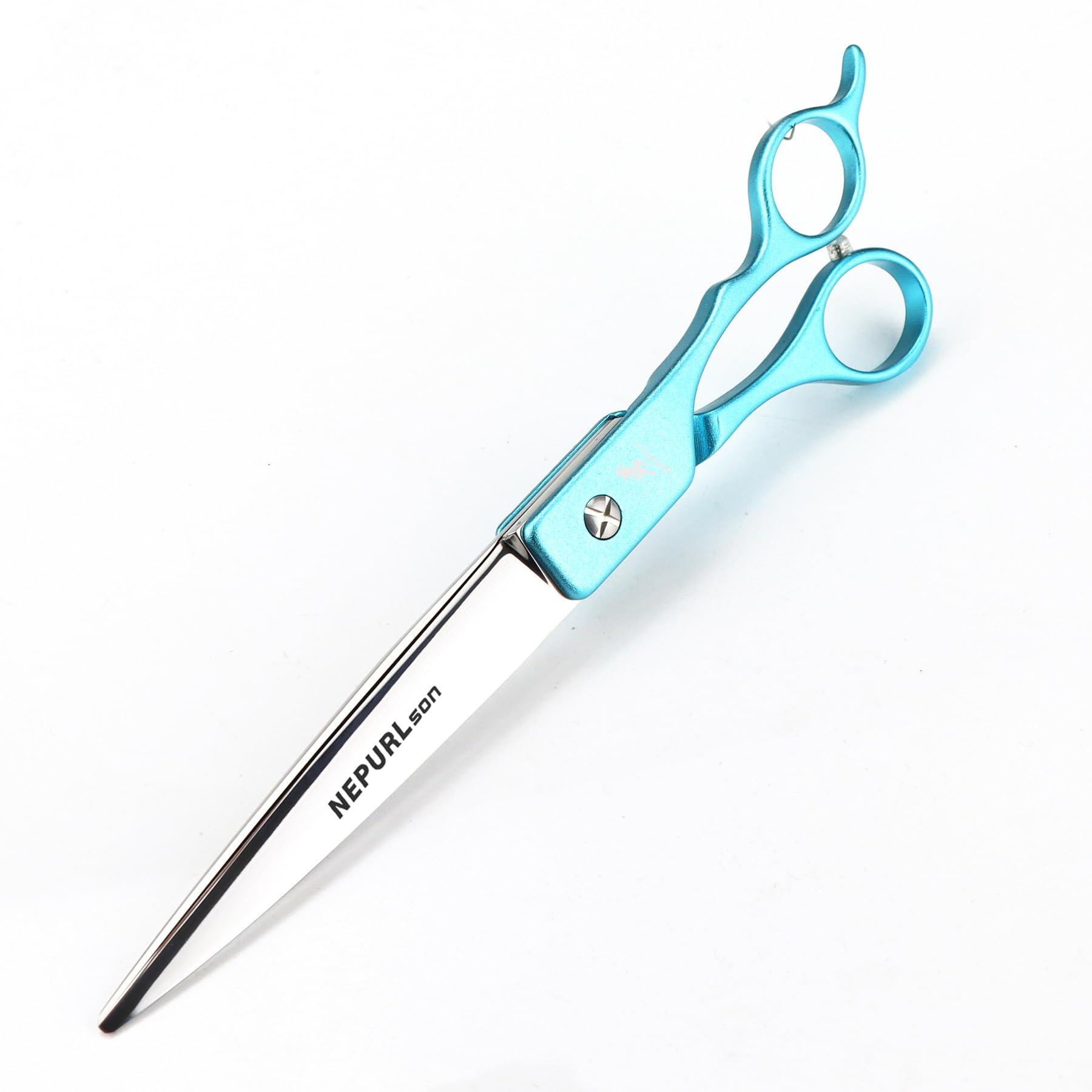 7.5in Professional Pet Grooming Straight Scissors - Japan 440C Stainless Steel Dog Hair Cutting Shears,Aluminum Handle, Salon Pet Hair Trimming Tools for Cats and Dogs,Blue