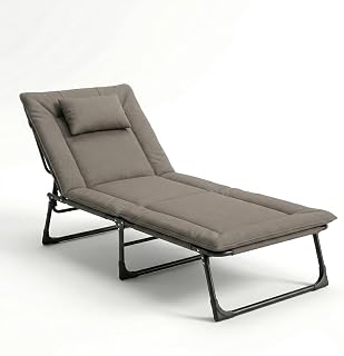EYUVAA LABEL Folding Recliner Bed for Adults,5-Position Adjustable Folding Bed,Heavy Duty 150KG Capacity Metal Frame Campi... Price In India